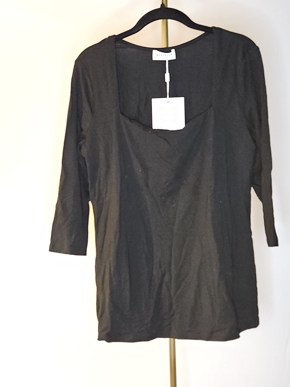 Marcella NYC Yvonne Square Neck 3/4 Sleeve Jersey Top